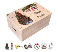 Creative Deco Scatola Regalo in Legno con Testo per Natale | Personalizzabile con il testo desiderato, idea regalo natalizia per donne, uomini e coppie, ideale anche come decorazione