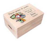 Creative Deco Scatola Regalo Scuola Personalizzata con Il tuo Testo | per Grembiule Scolastico | Personalizzato Scatola di Legno dei Ricordi | Per Donna, Uomo | Stampa a colori