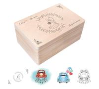 Creative Deco Scatola Ricordo Matrimonio Personalizzata, Motivi Assortiti | In legno, incisione e stampa a colori personalizzata, per nozze, motivi assortiti, scatola porta ricordi