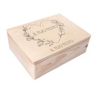 Creative Deco Scatola Ricordo Personalizzata con Testo, Cuore e Fiore