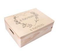 Creative Deco Scatola Ricordo Personalizzata con Testo, Cuore e Fiore