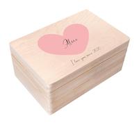 Creative Deco Scatola Ricordo Personalizzata con Testo, Cuore Rosa