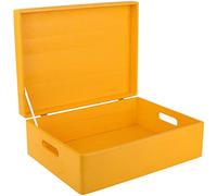 Creative Deco Scatola XL in Legno Gialla, 40 x 30 x 14 cm