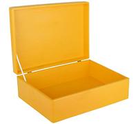 Creative Deco Scatola XL in Legno Gialla, 40 x 30 x 14 cm