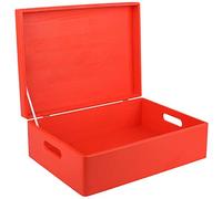 Creative Deco Scatola XL in Legno Rossa, 40 x 30 x 14 cm