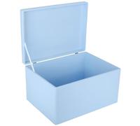 Creative Deco XXL Blu Grande Scatola di Legno Giocattolo Scatola di Stoccaggio | 40 x 30 x 24 cm (+/- 1) | con Coperchio per Decorare | Senza Maniglie | Perfetto per Decorare, Regalo