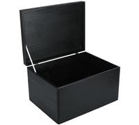 Creative Deco Scatola XXL in Legno Nera, 40 x 30 x 24 cm | In legno, con coperchio, per decoupage, documenti e giocattoli, contenitore portaoggetti e portagiochi