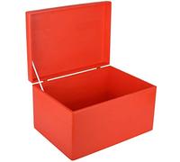 Creative Deco Scatola di legno XXL Rossa 40 x 30 x 24 cm (+/- 1) con coperchio senza maniglie