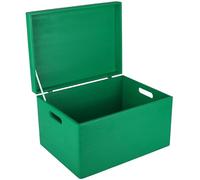 Creative Deco XXL Verde Grande Scatola in Legno Porta Oggetti | 40 x 30 x 24 cm | Coperchio e Maniglie | Contenitore Giochi Bambini Cassetta Baule Portagiochi | Per Decoupage e Decorare, Regalo