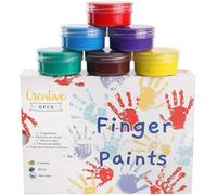Creative Deco Tempere Pittura Colori a Dita | 6 x 40 ml Contenitori | Intensi