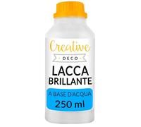 Creative Deco Varnish Vernice Finale Lucida | Bottiglia 250ml a Base d'Acqua | Finitura Trasparente, Vernice all Acqua per Legno, Argilla, Tessuti | Impregnante Legno Esterno e Interno | per Decoupage