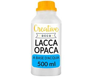 Creative Deco Varnish Vernice Finale Opaca | Bottiglia 500ml a Base d'Acqua | Finitura Trasparente, Vernice all Acqua per Legno, Argilla, Tessuti | Impregnante Legno Esterno e Interno | per Decoupage
