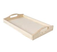 Creative Deco Vassoio Legno Rettangolare con Maniglie | 39,5 x 24 x 6,3 cm | Vassoio da Portata e da Tavolo Ideale per Servire Colazione da Letto, caffè | Serving Tray Decorativo, Servizio Piatti