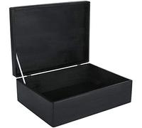 Creative Deco XL Grande Nero Scatola di Legno con Coperchio | L40 x P30 x H14 cm (+/- 1) | Conteniore Portaoggetti Portagiochi Cofanetto | Perfetta per Decoupage Documenti Giocattoli Attrezzi