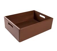 Creative Deco XL Grande Scatola in Legno Marrone | 40 x 30 x 13 cm (+/- 1 cm) | Scatole con Maniglie Cassetta Conteniore Portaoggetti Portagiochi | Ideale per Decoupage Documenti e Attrezzi