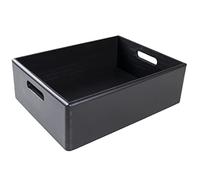 Creative Deco XL Grande Scatola in Legno Nera | 40 x 30 x 13 cm (+/- 1 cm) | Scatole con Maniglie Cassetta Conteniore Portaoggetti Portagiochi | Ideale per Decoupage Documenti e Attrezzi