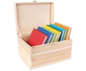 Creative Deco XXL Grande Scatola Legno con Coperchio e Chiusura | 40 x 30 x 24 cm (+/-1) | Conteniore per Documenti Attrezzi Portaoggetti Portagiochi Non Verniciato da Decorare | RUVIDO E NON LEVIGATO