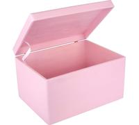 Creative Deco XXL Rosa Grande Scatola di Legno Giocattolo Scatola di Stoccaggio | 40 x 30 x 24 cm (+/- 1) | Con Coperchio per Decorare | Senza Maniglie | Perfetto per Decorare, Regalo