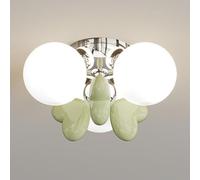 Creative Decor Globe Glass Lamp Cream Semi Flush Mount Chandelier Lighting Boys Girls Bedroom Living Room Ceiling Light Fixture