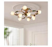 Creative Dimmable Flower LED Ceiling Lamp, 6/8/10-Light Iron Art Glass Fixture For Nordic Living Dining Bedroom