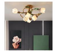 Creative Dimmable Flower LED Ceiling Lamp, 6/8/10-Light Iron Art Glass Fixture For Nordic Living Dining Bedroom