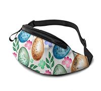 Creative Easter Eggs And Leaves marsupi regolabili con foro per cuffie per allenamento sportivo corsa in viaggio