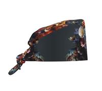 Creative Flower Animals Printing Work Cap - Copertura all-in-one per cucina, esercizio quotidiano e doccia. Nero