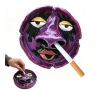Creative Funny Human Face Ashtray,Colorful Face with Large Nostrils Ashtray,Unique Quirky Handicrafts Pipe Holder,Portable Travel Ashtrays for Outdoor Indoor Home Decor Ornament