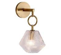 Creative Glass Living Room Wall Lamp Simple Indoor Brass Vanity Light Mounted Lights E14/E12 Base for Restaurant Balcony Entrance Door