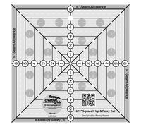 Creative Grids 6-1/2in Square It Up or Fussy Cut Square Quilt Ruler - CGRSQ6