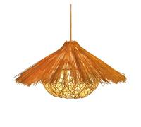 Creative Hollow Shade Handmade Pendant E27 Natural Weaving Chandelier Retro Rattan Woven Wicker Light for Hallway Dining Room Kitchen Lamp Lighting(15.7in)