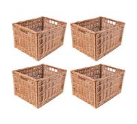 Creative Home 4x Cesto Vimini Naturale con Maniglie 40 x 30 x 24 cm