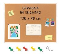 Creative Home Bacheca in Sughero da Parete con Cornice, 120 x 90 cm