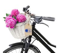 Creative Home Cestino da Bicicletta in Vimini Bianco 36 x 29 x 23 cm