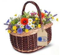 Creative Home Cestino in Vimini Bicolore con Manico 43 x 33 x 40 cm