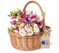 Creative Home Cestino in Vimini Piccolo con Manico | Cesto Pasquale 35x30x35 cm (+/- 1 cm) | Cesta Vimini Intrecciata a Mano | Cestino Regalo Portaoggetti | Cesto Nascita, Porta Bomboniere, Pasqua