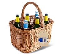 Creative Home Cestino Portabottiglie in Vimini con Manico 40 x 31 x 38 cm