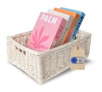 Creative Home Cesto Vimini Bianco con Maniglie 40 x 30 x 16 cm