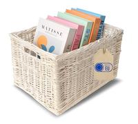 Creative Home Cesto Vimini Bianco con Maniglie 40 x 30 x 24 cm