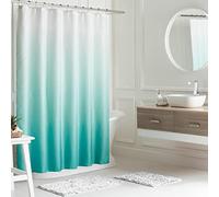 Creative Home Ideas Set di decorazioni per il bagno ombreggiato | 16 pezzi | Include tenda da doccia, fodera, 2 tappetini da bagno ciniglia e 12 ganci | Dimensioni della tenda: 177,8 x