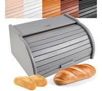 Creative Home Portapane in Legno con Coperchio Scorrevole, 38 cm