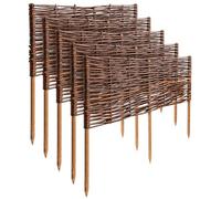 Creative Home Set di 5 Recinzioni in Vimini | 60 x 30 cm (+/- 1 cm) | Staccionate da Giardino per Delimitare Aiuole | Bordo Prato | Recinzione Decorativa | Ideale per il Giardino