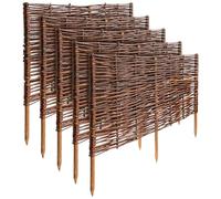 Creative Home Set di 5 Recinzioni in Vimini | 60 x 40 cm (+/- 1 cm) | Staccionate da Giardino per Delimitare Aiuole | Bordo Prato | Recinzione Decorativa | Ideale per il Giardino