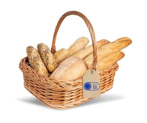 Creative Home Vassoio con Manico in Vimini con Fondo in Compensato | 40x32 cm | Perfetto per Pane, Verdura e Frutta | Vassoio Portaoggetti Decorativo Rustico | Leggero e Robusto, Intrecciato a Mano