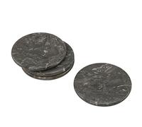 Creative Home Vero carbone di legno marmo pietra sottobicchiere (confezione da 4), 10,2 cm, grigio