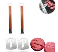 Creative Hot Meat Patty Spatola, 2 in 1 Novità BBQ Grill Spatola con Apribottiglie, in acciaio inox, Fracassato di carne, Hamburger, Spatola forata scanalata per cucina, barbecue e campeggio (2 pezzi)