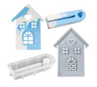 Creative House Mold - Silicone Casting Tool for Craft Making | Silicone with Easy Release Design, Epoxy Resin Wax Clay Soap Aid, Candlestick Plaster Ornament Maker, Table Decoration Helper