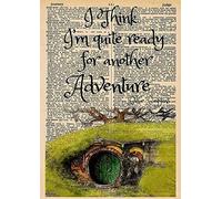 Creative I Think I'm Quite Ready for Another Adventure Decorazione da parete per bagno Targa in latta Poster Lord of The Rings Stampa artistica Bilbo Baggins Adventure Targa in metallo