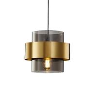 Creative Iron Art Glass Pendant Lamp, E27 Source Chandelier, American Retro Style Hanging Light, Restaurant Balcony Bar Decorative Lighting Fixtures(A)