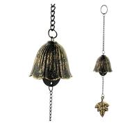 Creative Japanese Cast Iron Wind Chime Hanging Decoration Metal Retro Hanging Leaf Bell Balcony Outdoor Garden Hanging Decorate(Bronze)